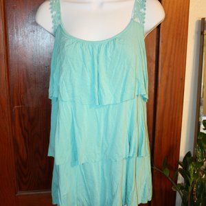 Light Blue Crochet back tanktop